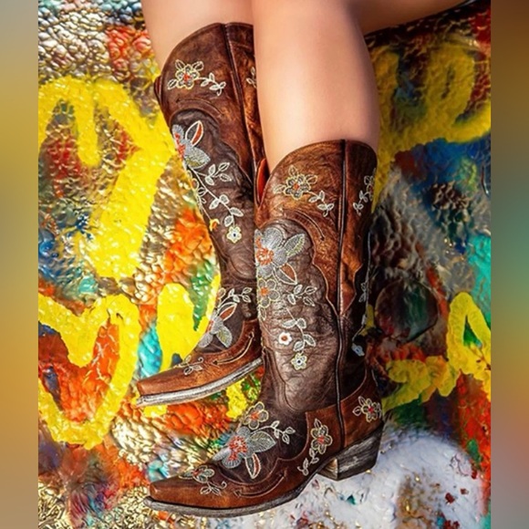 Old Gringo Bonnie Floral Motif Boots, Size 8 - Picture 10 of 11